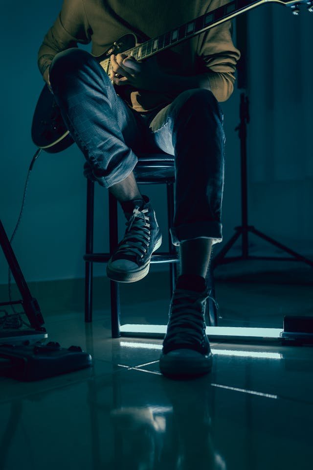 Music creators in studio